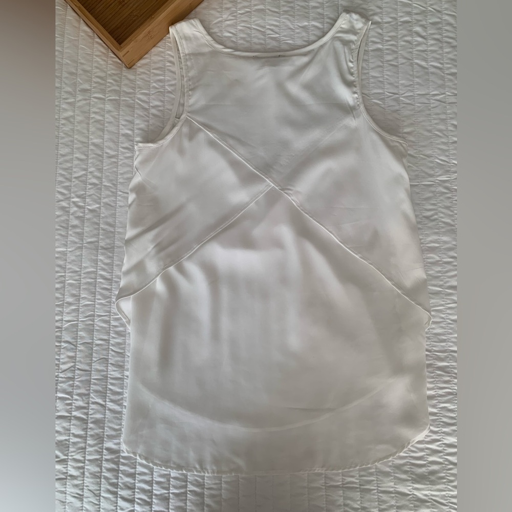 Jessica Simpson Tank Top Women’s M White Silver Blouse Sequin Beaded Sleeveless - Picture 5 of 16
